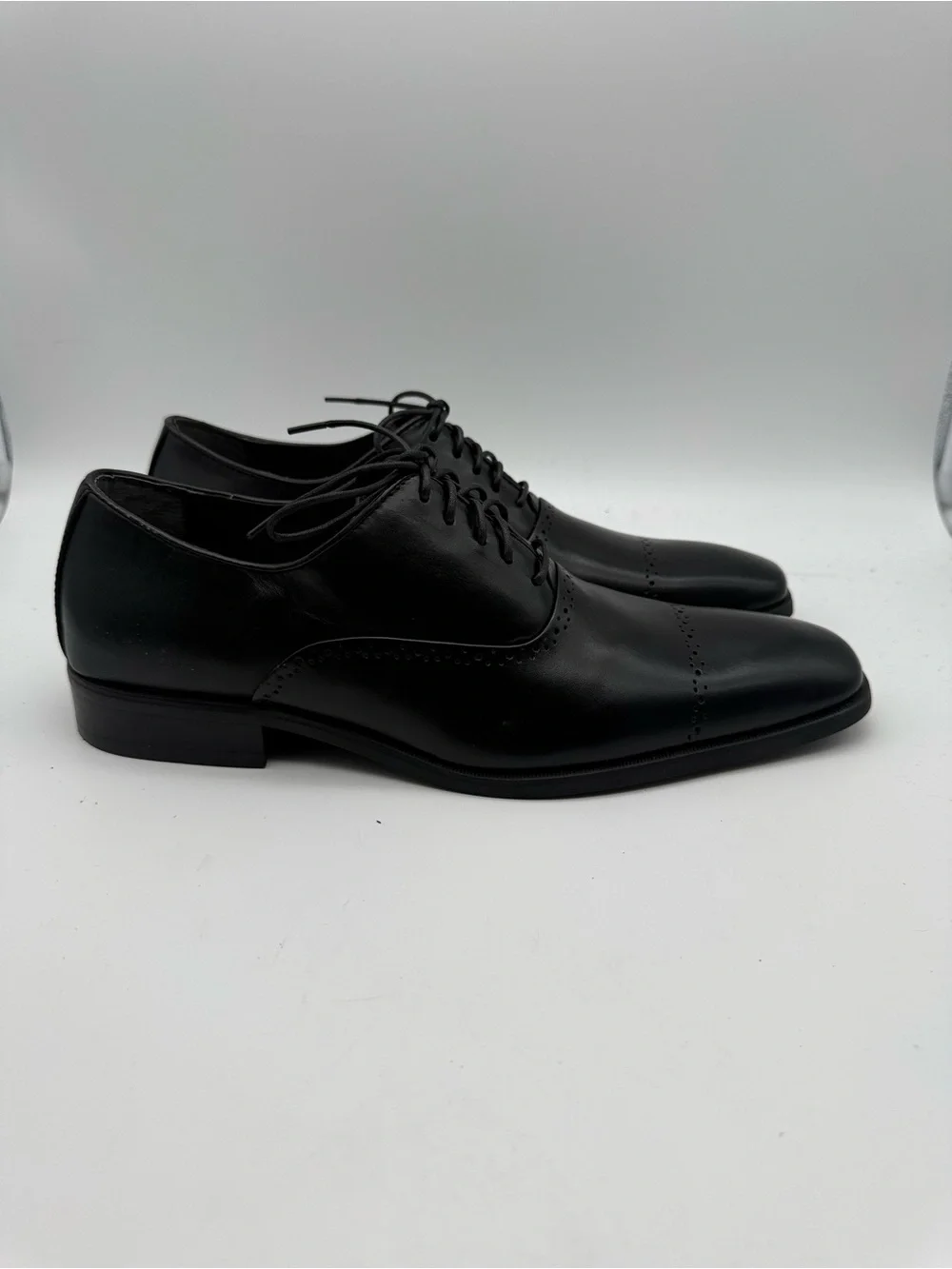 BRAND NEW Calvin Klein Garrick Black Leather Cap Toe Derby Shoes Men